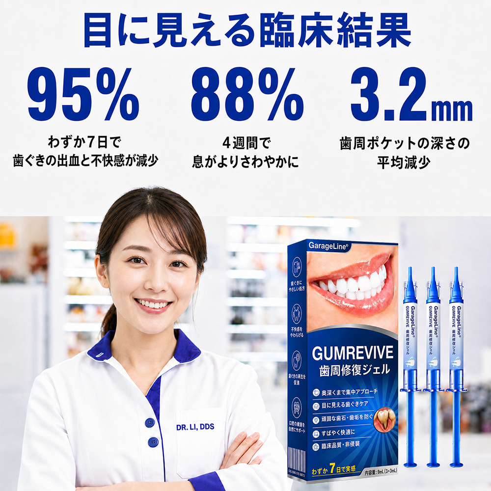 🇯🇵🎈GarageLine® GumRevive 歯茎のケアとより健康的な笑顔のための先進ジェル